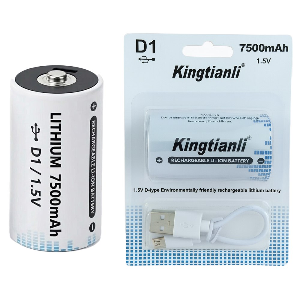 Bateria de Litio Recargable Tipo D 1.5V 7500mAh Pila D1 USB C S1860