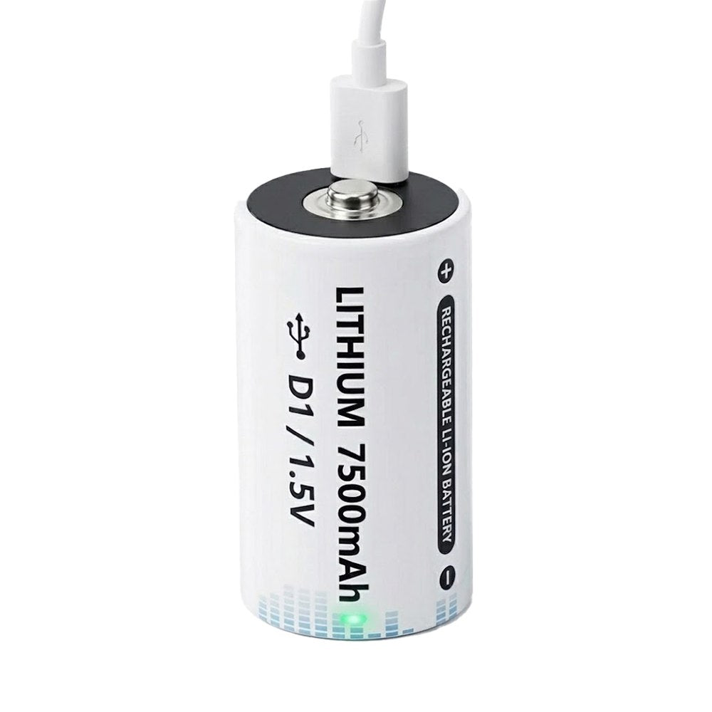 Bateria de Litio Recargable Tipo D 1.5V 7500mAh Pila D1 USB C S1860