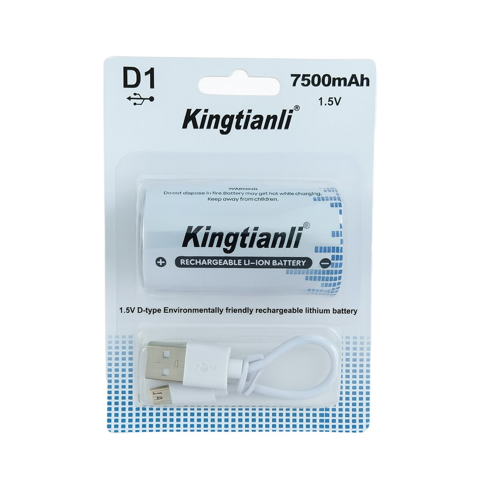 Bateria de Litio Recargable Tipo D 1.5V 7500mAh Pila D1 USB C S1860