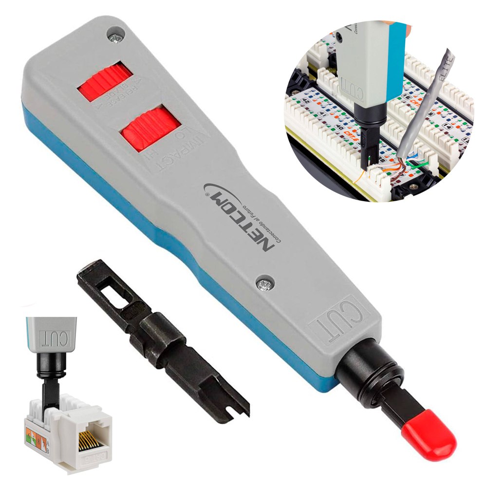Ponchador de Impacto NETCOM Punch Down 110/88 y 110/66 cat5 cat6 Krone S1871