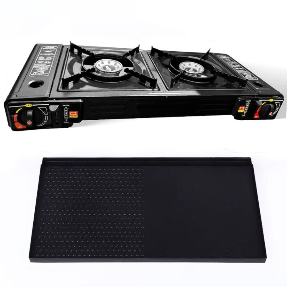 Cocina a Gas Portatil 2 Hornillas 2 en 1 con Parrilla Camp S1874