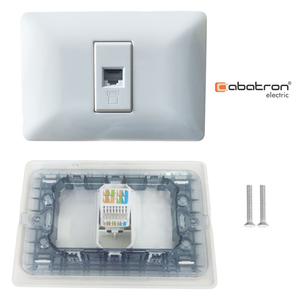 Placa Ethernet Rj45 Cat6 Faceplate Hembra Empalme Abatron S1878