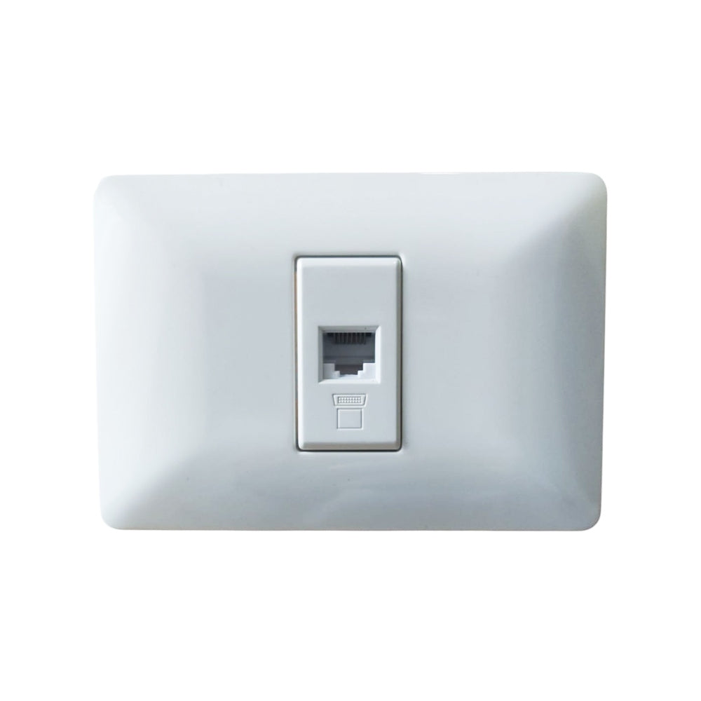 Placa Ethernet Rj45 Cat6 Faceplate Hembra Empalme Abatron S1878