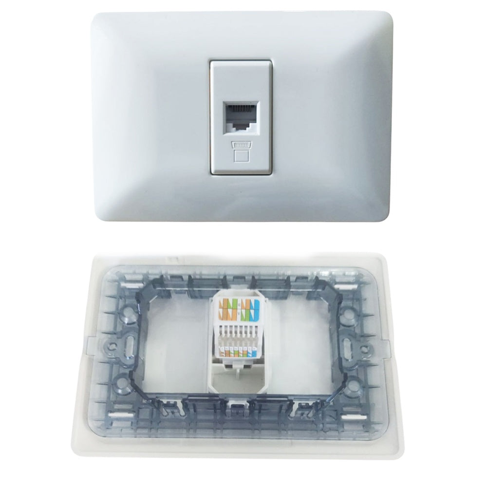 Placa Ethernet Rj45 Cat6 Faceplate Hembra Empalme Abatron S1878