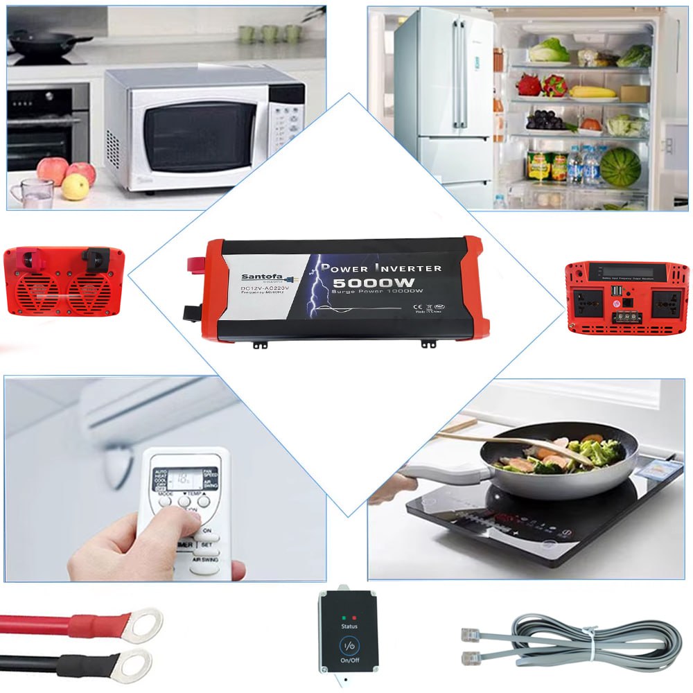 Inversor de Corriente 12v a 220v 5000w 2 usb 2 sockets Onda Pura S1880