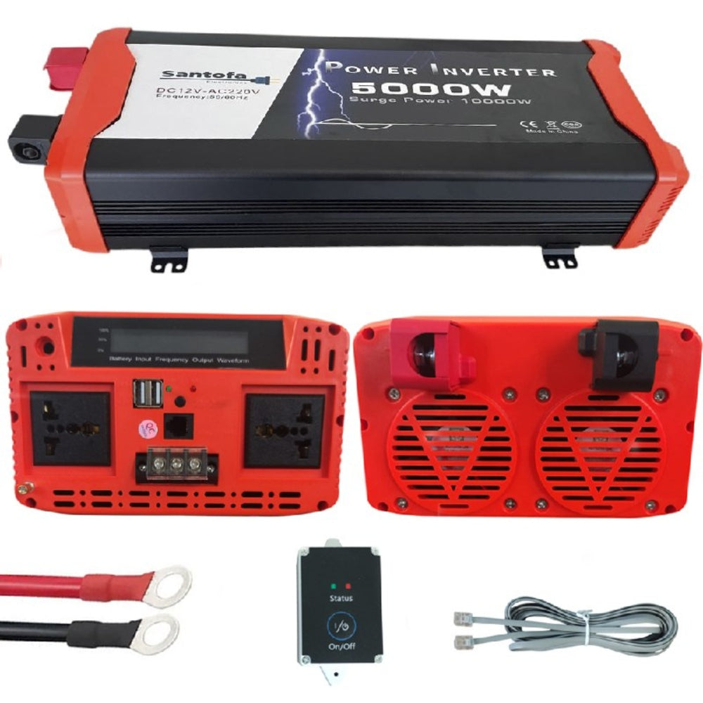 Inversor de Corriente 12v a 220v 5000w 2 usb 2 sockets Onda Pura S1880