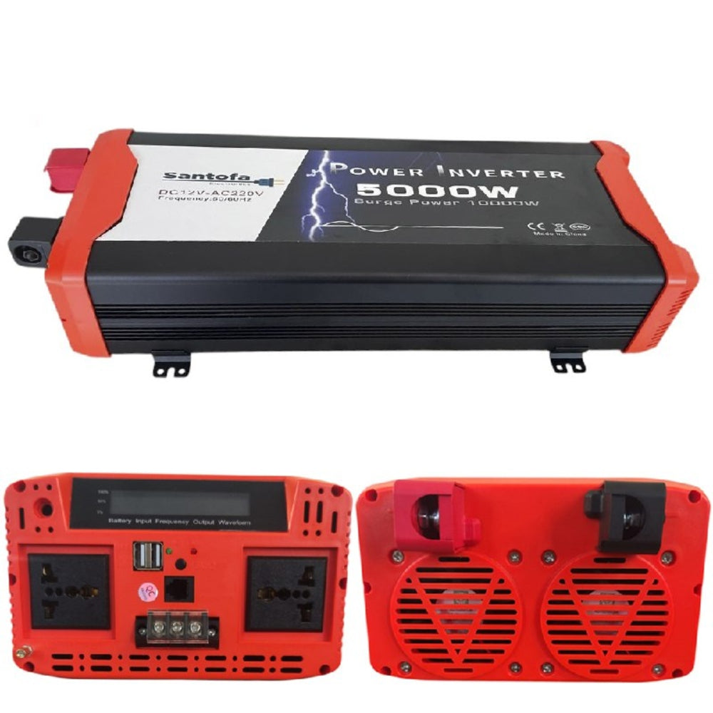 Inversor de Corriente 12v a 220v 5000w 2 usb 2 sockets Onda Pura S1880