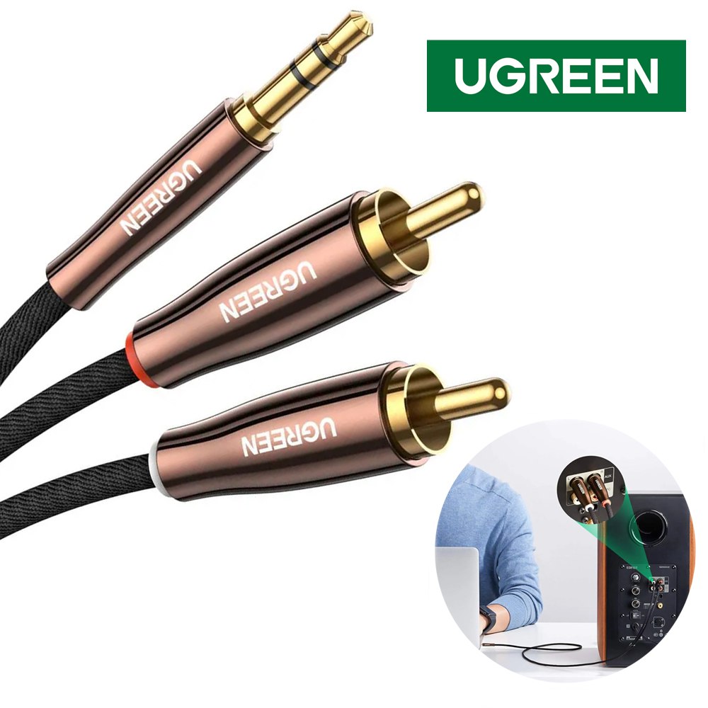 Cable de Audio Plug 3.5mm A 2 Rca Macho 2 Metros Ugreen S1883