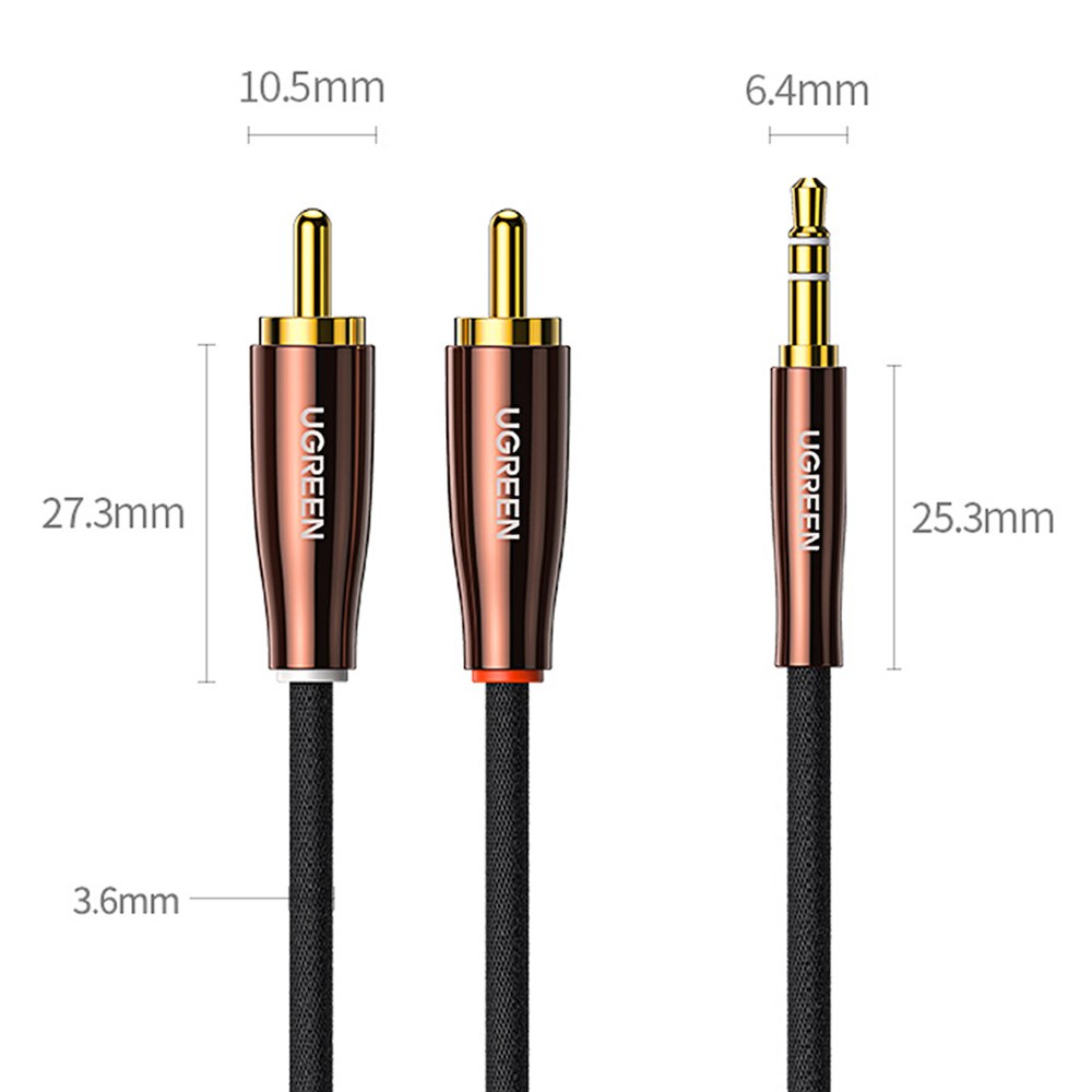 Cable de Audio Plug 3.5mm A 2 Rca Macho 2 Metros Ugreen S1883