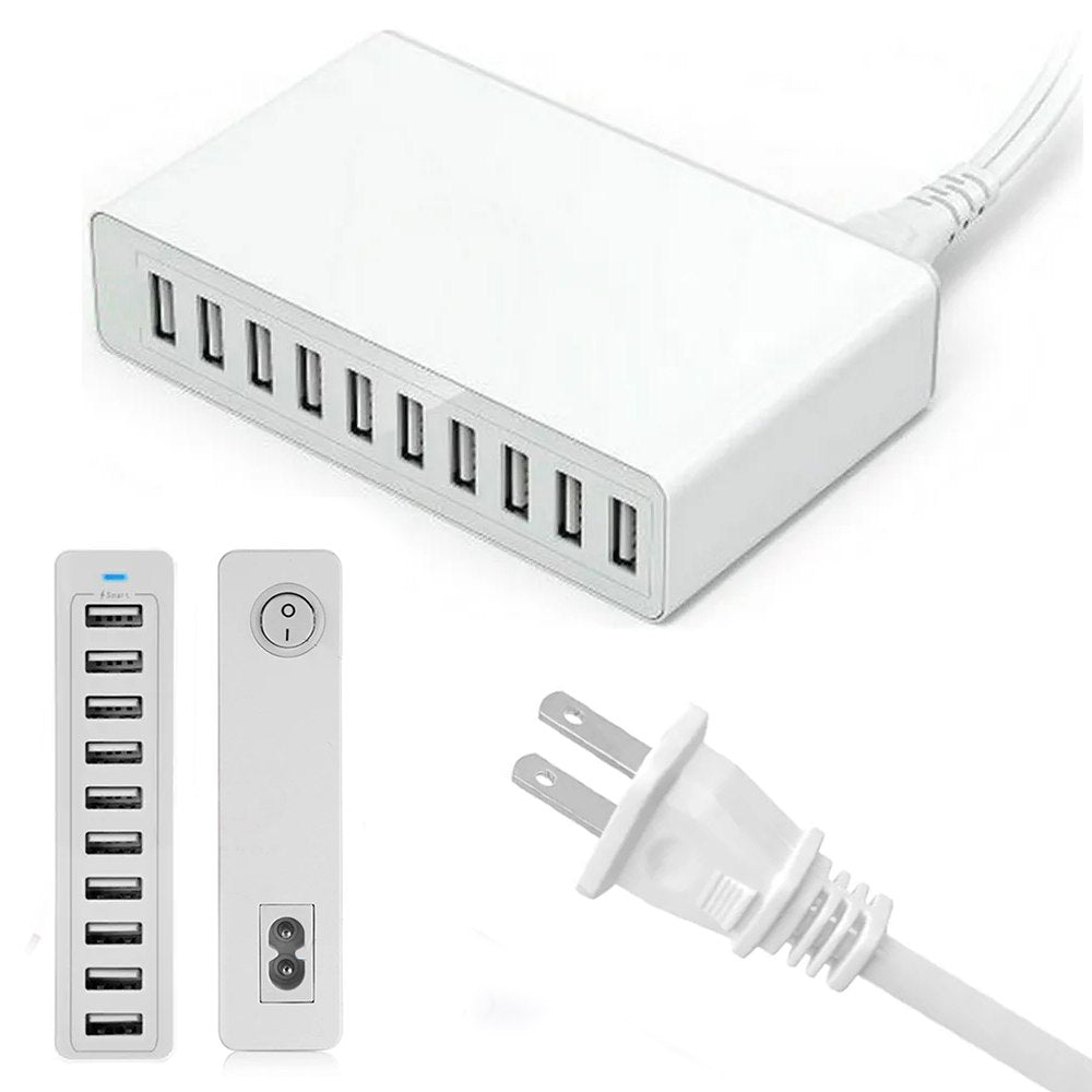 Cargador 10 Puertos Usb 60w Carga Rápida Xbx09l Usb 2.4A S1884