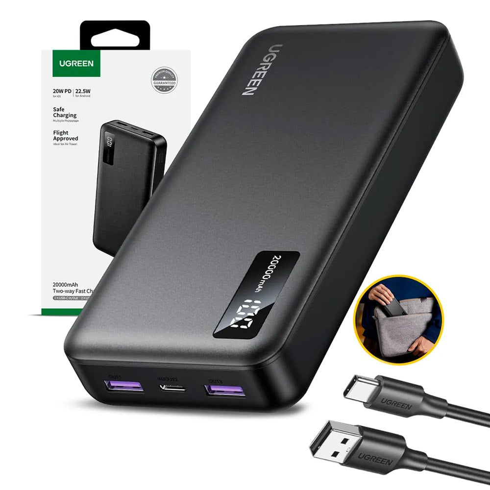 Power Bank Ugreen 20.000mah Usb 22.5w Tipo C 20w pd Carga Rapida S1886