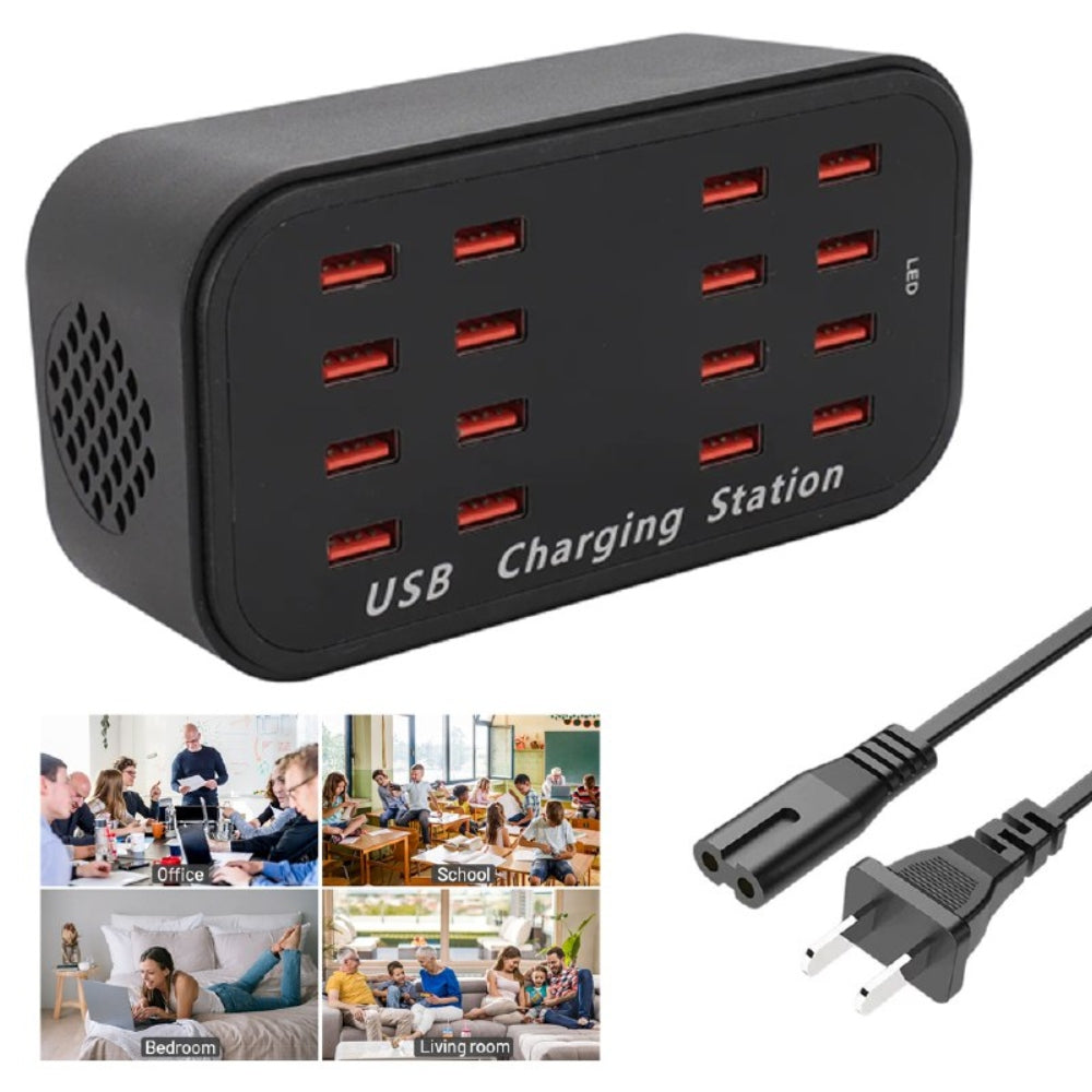 Cargador 16 Puertos Usb 100w Carga Rápida Yc-a16 Usb 20A S1890