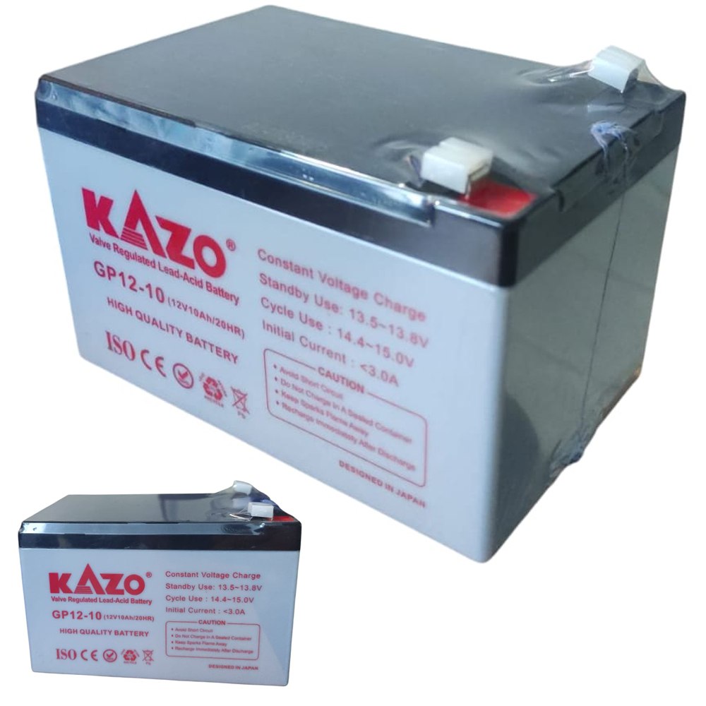 Batería Seca 12v 10ah 20hr Gp12-7 Kazo Recargable Alarma Ups S1895