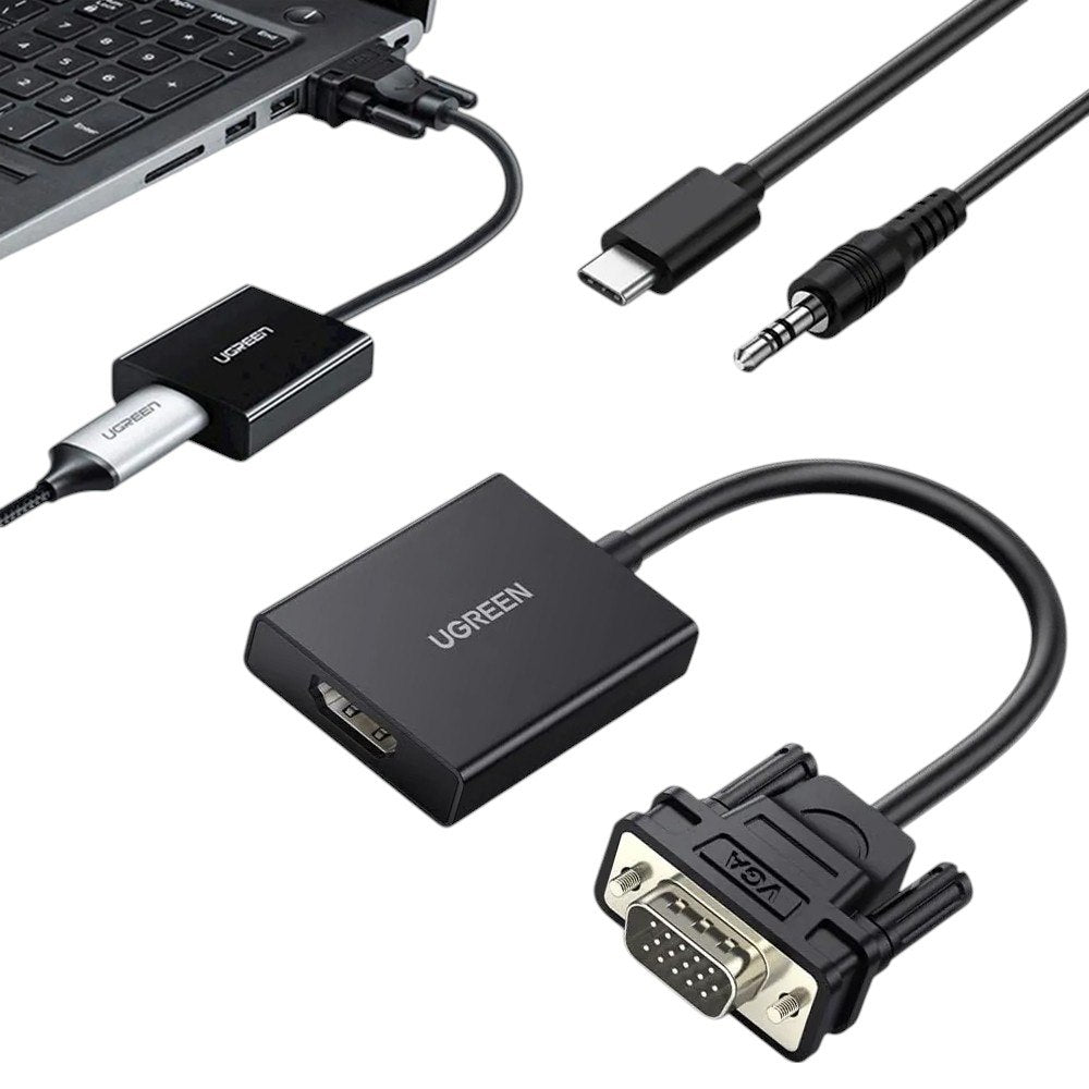 Adaptador Convertidor Vga A Hdmi Con Audio Ugreen 1080p 15cm S1898