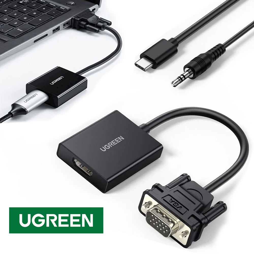 Adaptador Convertidor Vga A Hdmi Con Audio Ugreen 1080p 15cm S1898
