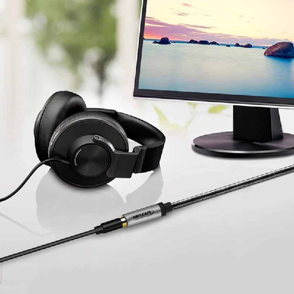 Cable Extensión de Audio Plug a Jack 3.5mm Trs Netcom 5 Mts S1900