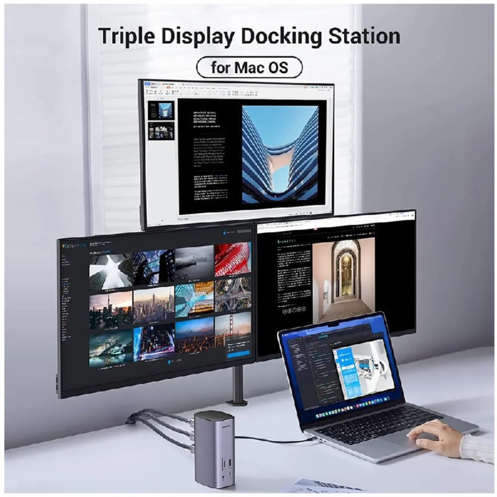 Docking Station Pro Usb Tipo C Ugreen 12 en 1 2 Hdmi Dp 8k S1901