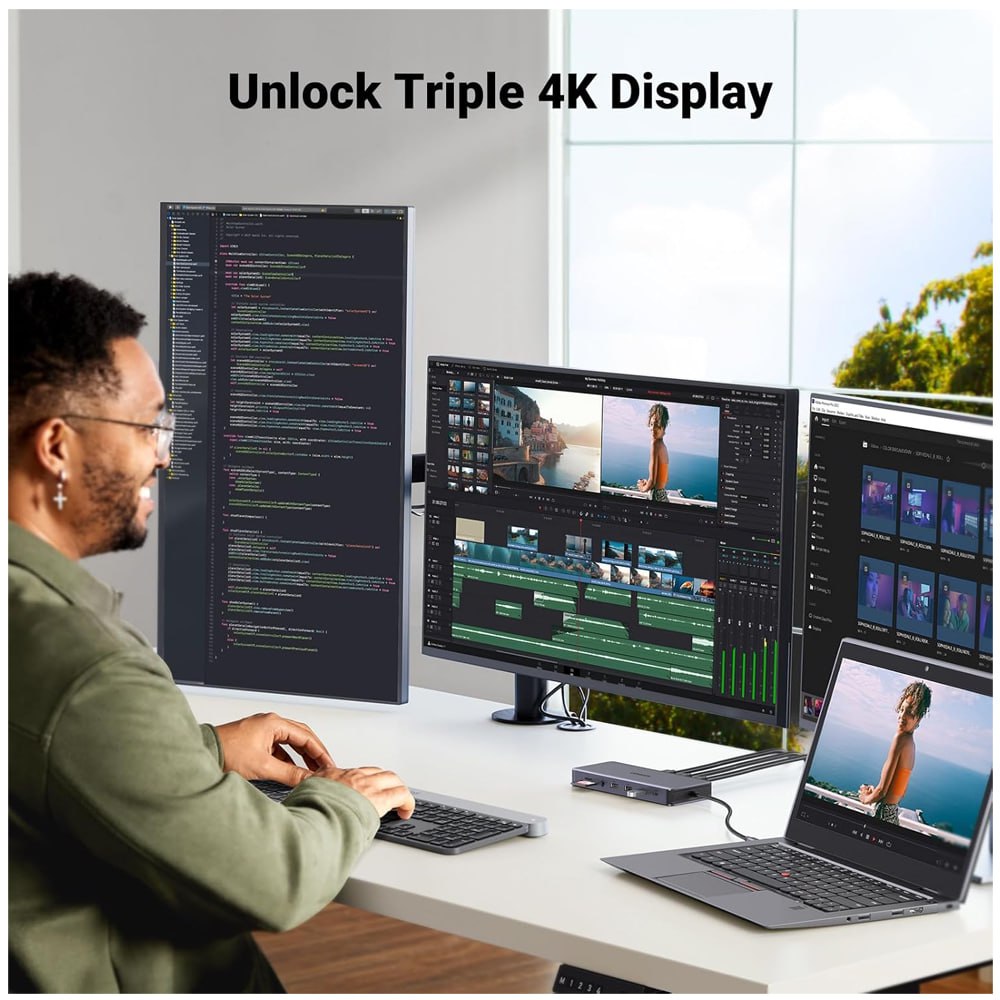 Adaptador Tipo C 13 en 1 Multiport Hub Lan Hdmi Dp 4k Ugreen S1902