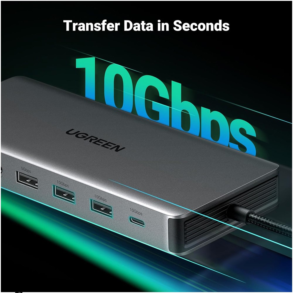 Adaptador Tipo C 13 en 1 Multiport Hub Lan Hdmi Dp 4k Ugreen S1902