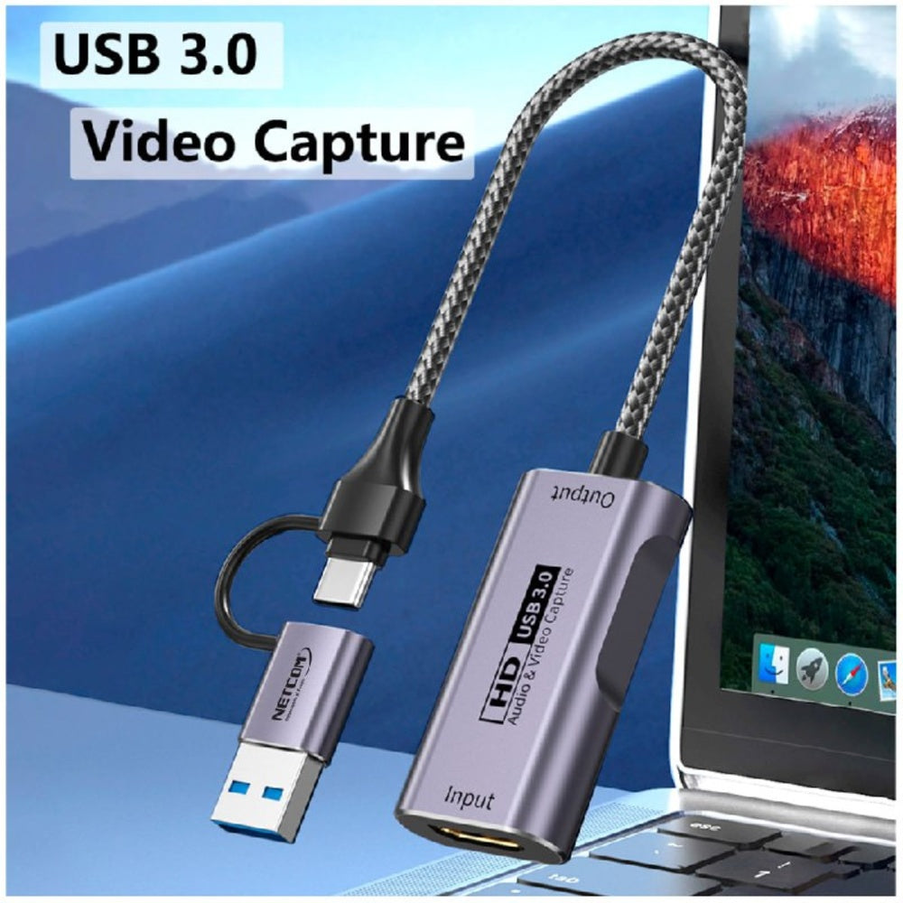 Capturadora De Video Hdmi 4k 60hz Usb 3.0 Tipo C Netcom S1912