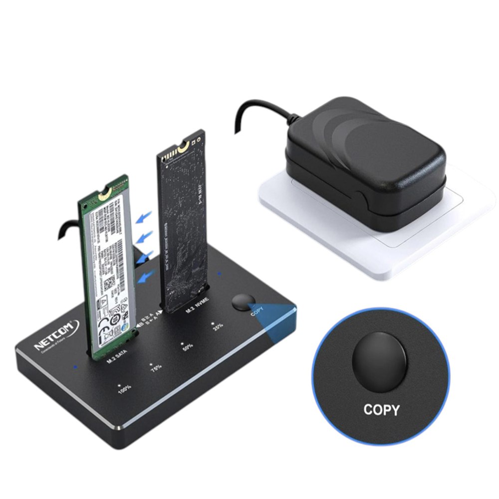 Clonador M.2 Ssd Nvme Dual Docking Station Doble Ranura 3.1 S1913
