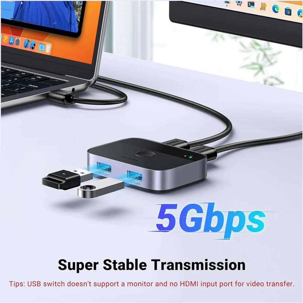 Switch Usb 3.0 Ugreen 2 En 2 Salidas Comparte 2 Pc A 2 Usb S1922