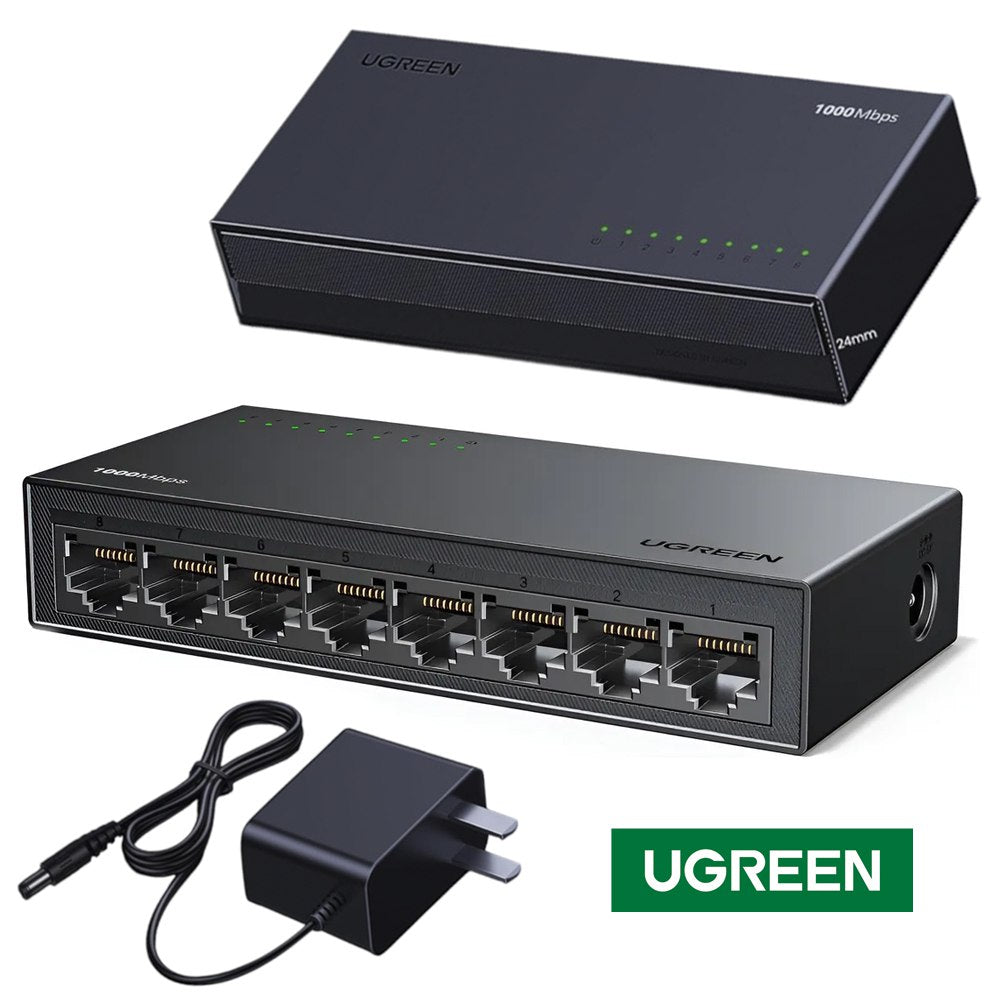 Switch 8 Puertos Ugreen 1000mbps Rj45 Lan Gigabit Ethernet S1928