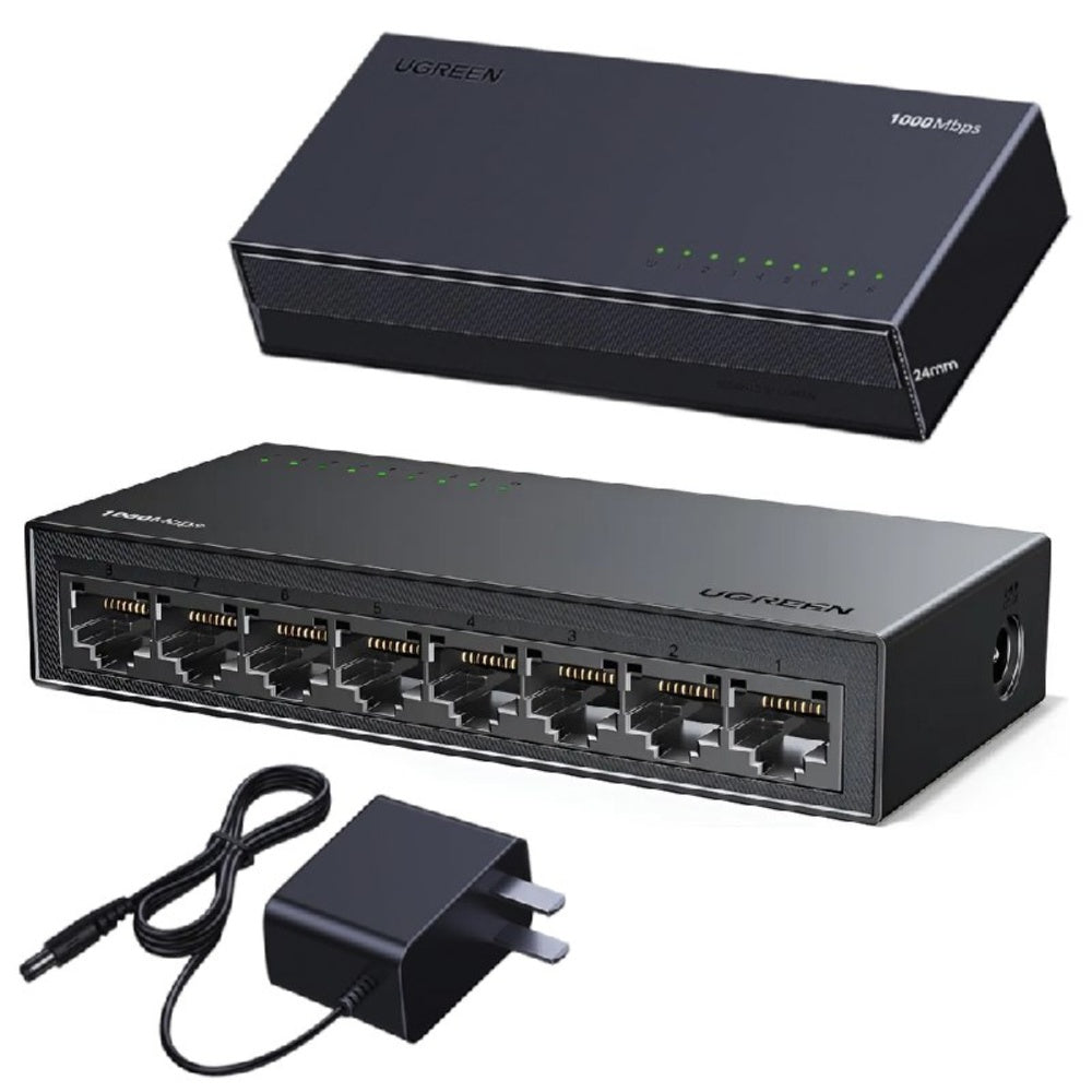 Switch 8 Puertos Ugreen 1000mbps Rj45 Lan Gigabit Ethernet S1928