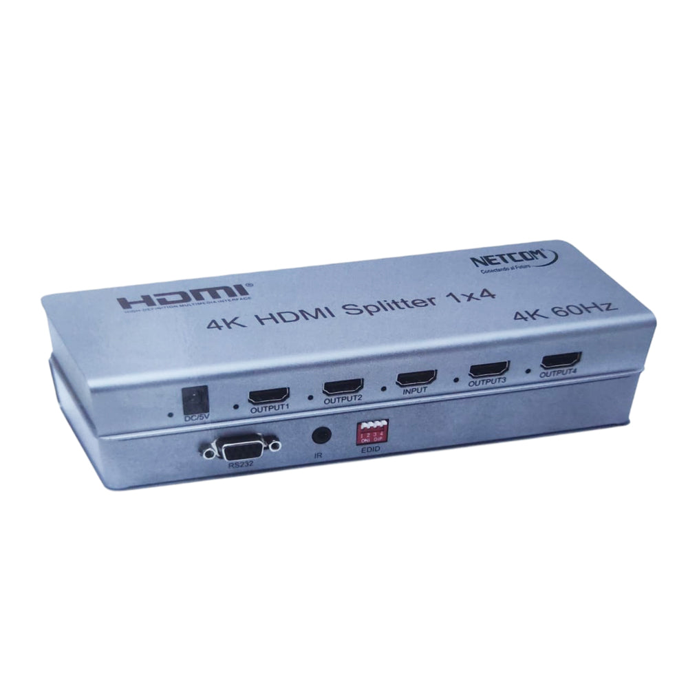 Splitter HDMI 1x4 Metalico 2.0 4K 60Hz 4 pantallas Ultra HD RS232 S1935