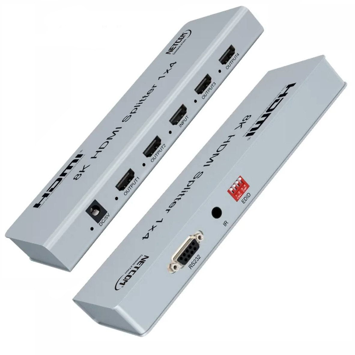 Splitter HDMI 1x4 Metalico 2.1 8K 60Hz 4 pantallas HDCP 2.3 RS232 S1936