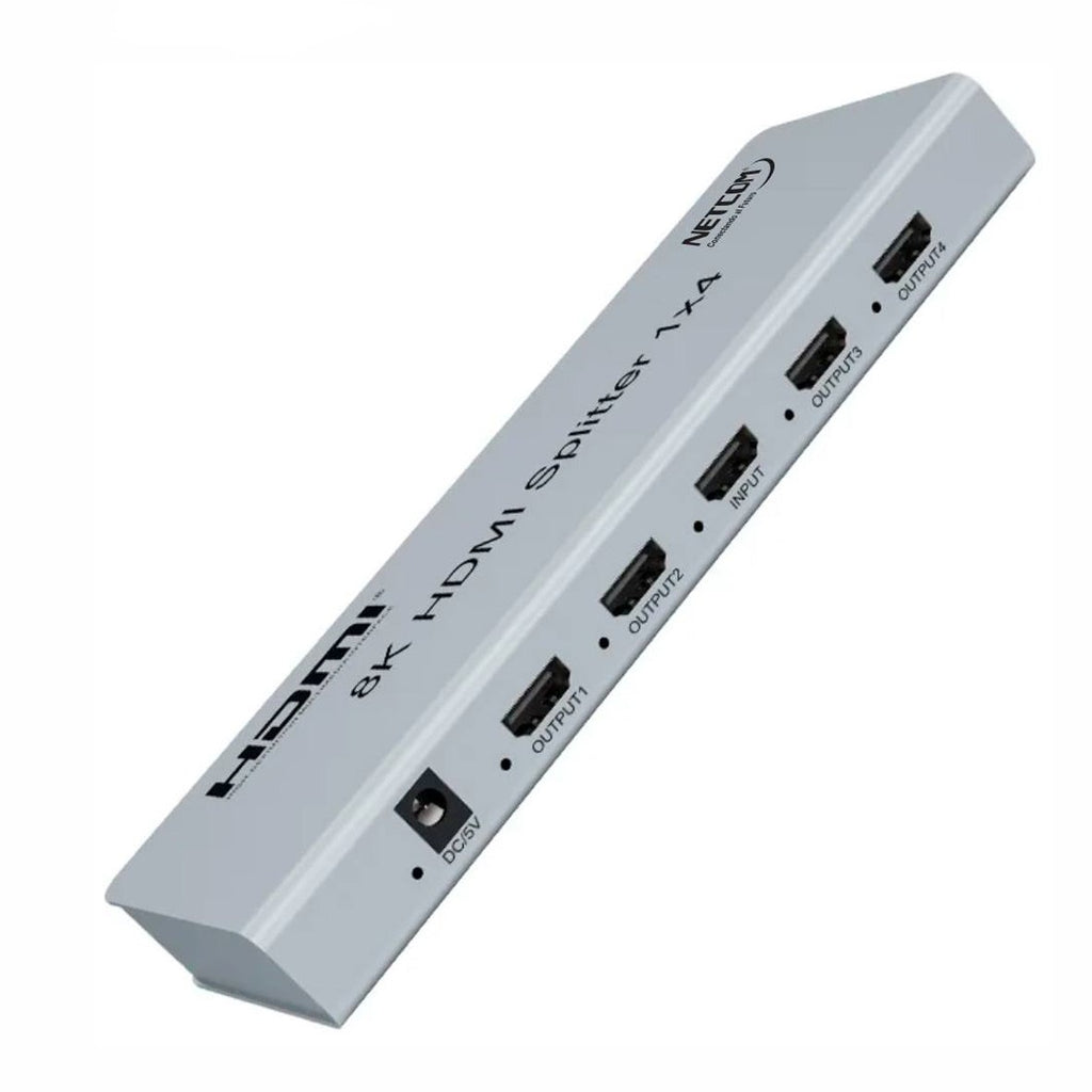 Splitter HDMI 1x4 Metalico 2.1 8K 60Hz 4 pantallas HDCP 2.3 RS232 S1936