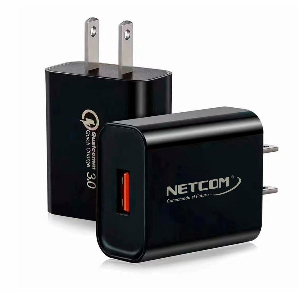 Cargador de Pared CARGA RAPIDA PD 18W QC3.0 usb 3.0 tipo C NETCOM S1938