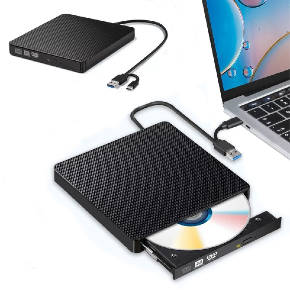 Lector Externo ANDOWL Q-GF300 USB Tipo C CD/DVD RW plug and play S1939