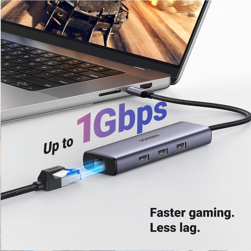 UGREEN 15598 Revodok Hub USB-C 6 en 1 100W HDMI 4K rj45 1000Mbps S1940