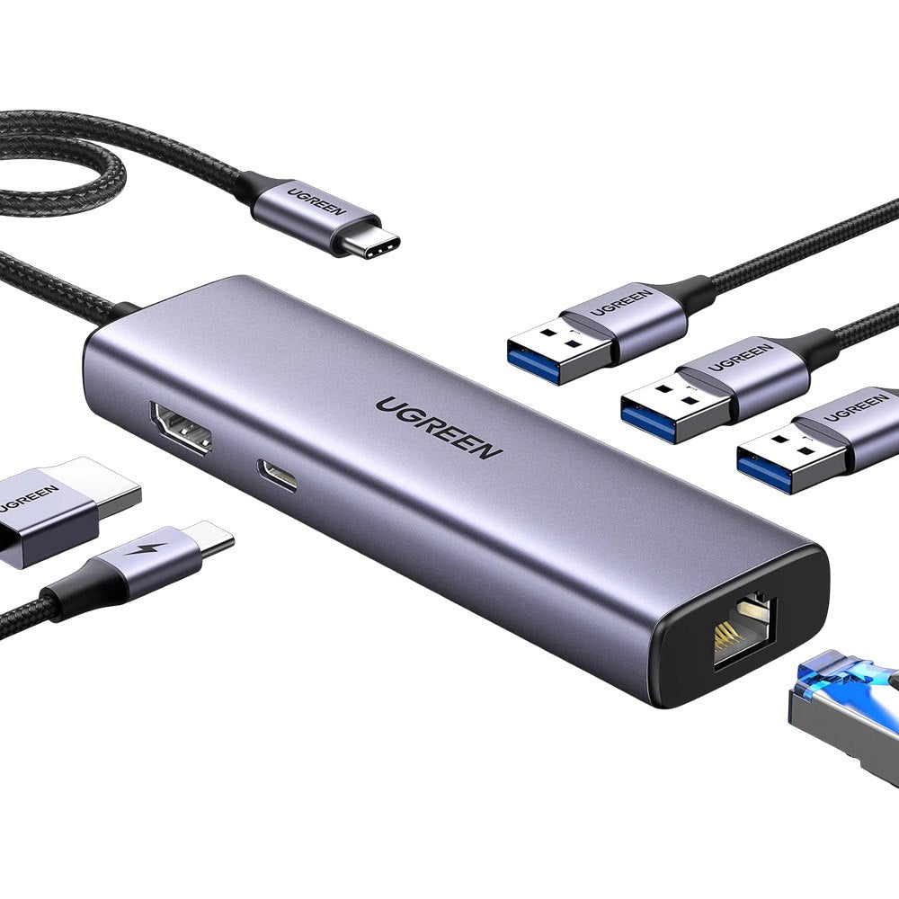 UGREEN 15598 Revodok Hub USB-C 6 en 1 100W HDMI 4K rj45 1000Mbps S1940