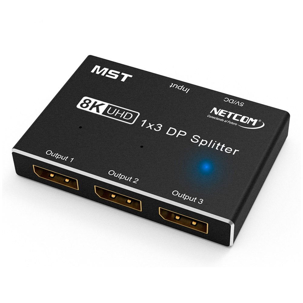 Splitter Displayport 1x3 8K NETCOM V1.4 8k 60Hz 32.4Gbps UHD S1941