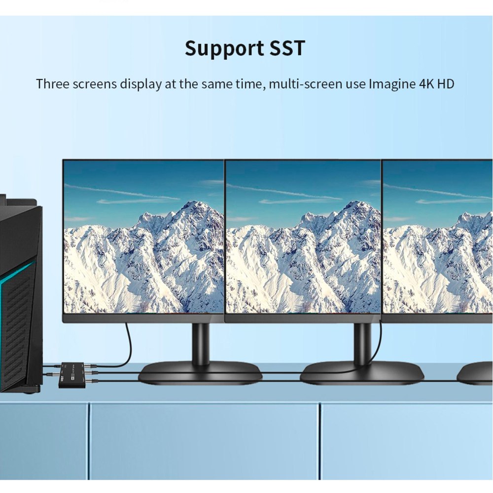 Splitter Displayport 1x3 8K NETCOM V1.4 8k 60Hz 32.4Gbps UHD S1941