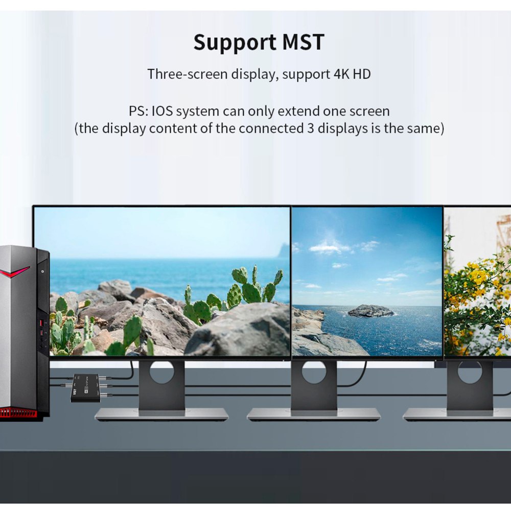 Splitter Displayport 1x3 8K NETCOM V1.4 8k 60Hz 32.4Gbps UHD S1941