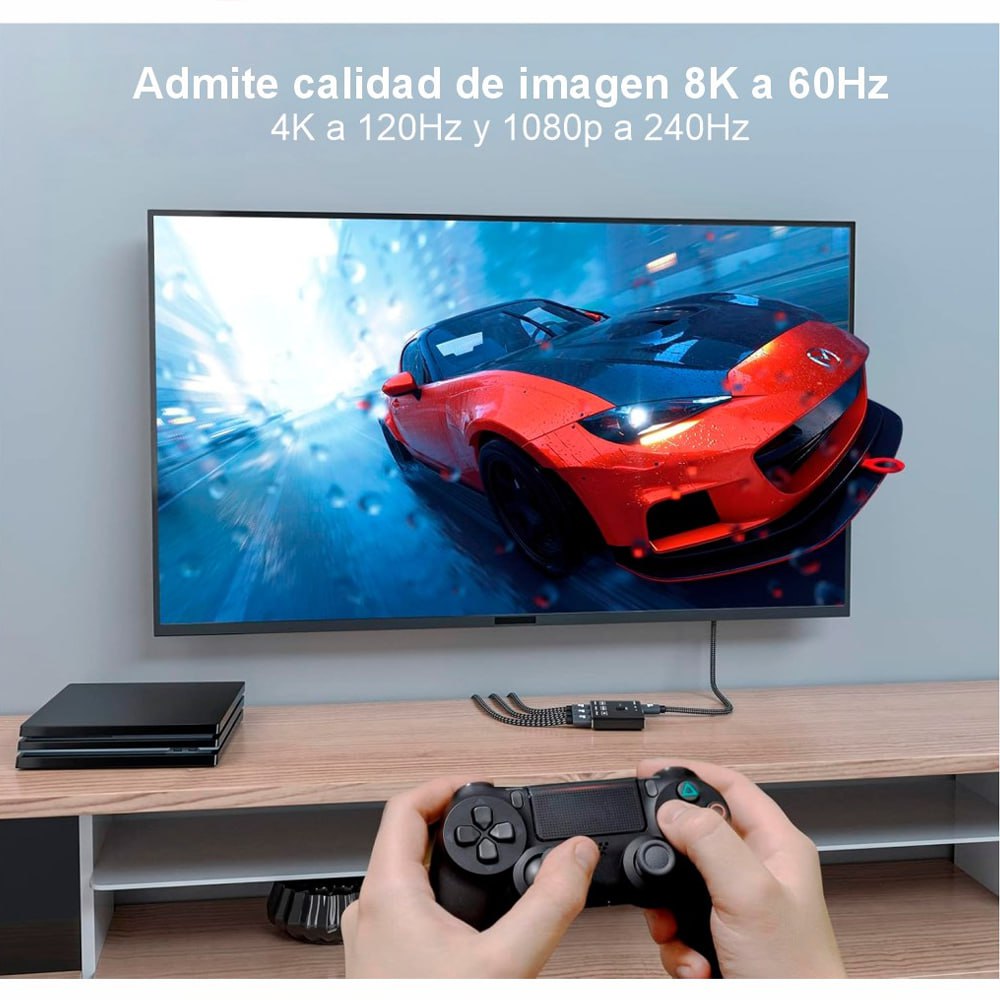 Switch HDMI 2.1 3 Puertos 8K 60Hz 3D HDR HDCP 2.3 3x1 48GBps NETCOM S1946
