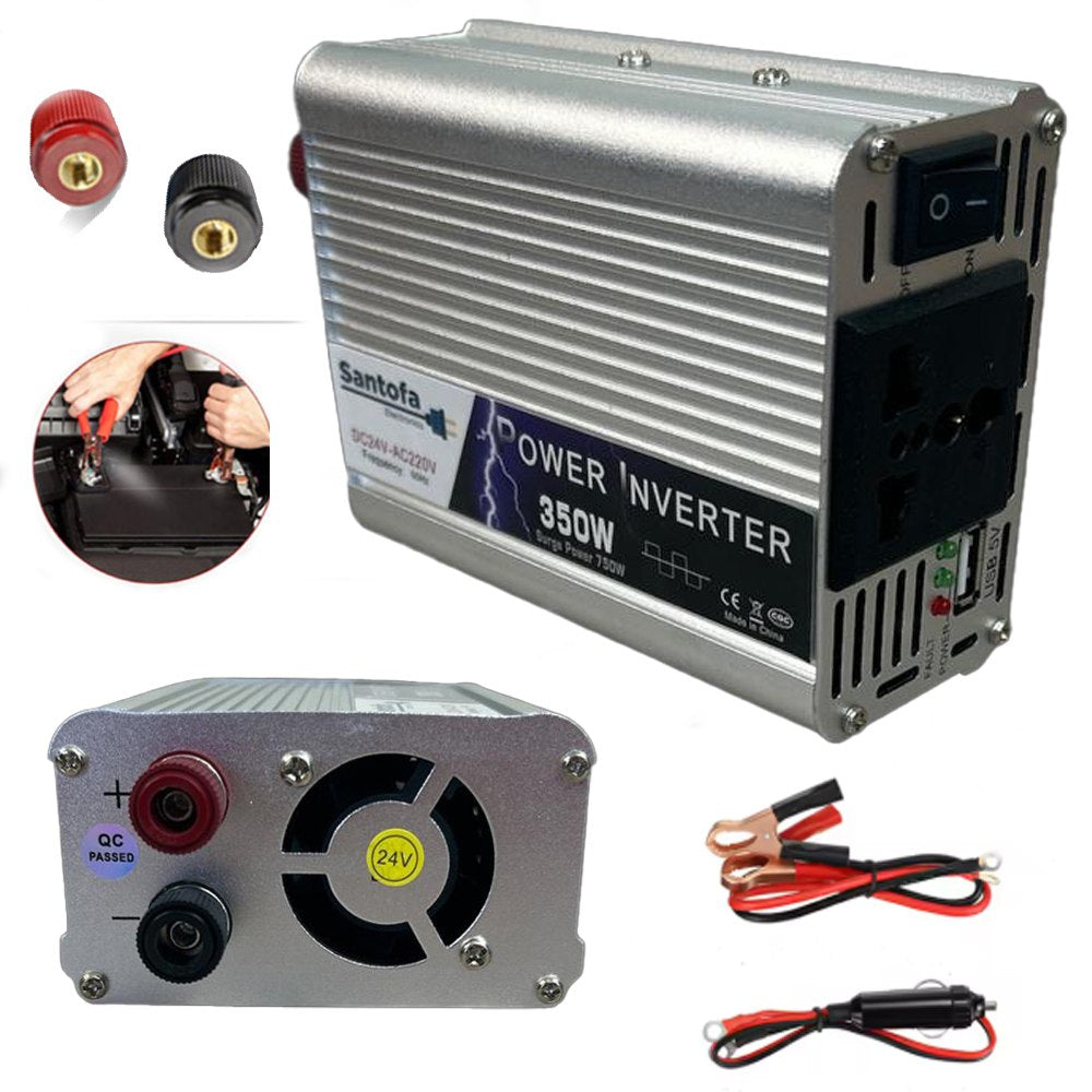 Inversor de Corriente Para Auto de 24v a 220v Usb 350w SANTOFA S1947