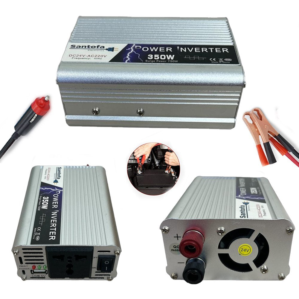 Inversor de Corriente Para Auto de 24v a 220v Usb 350w SANTOFA S1947