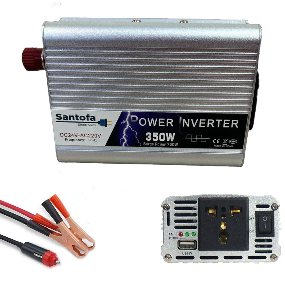 Inversor de Corriente Para Auto de 24v a 220v Usb 350w SANTOFA S1947