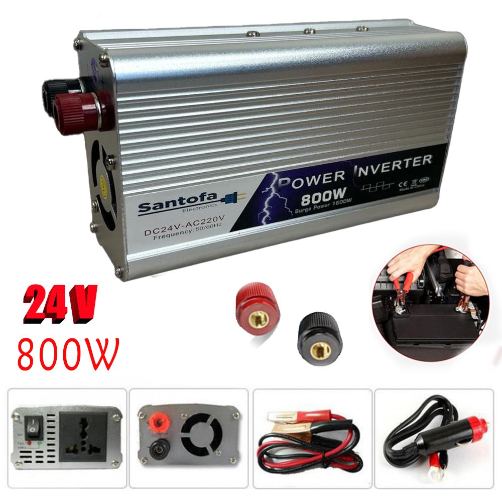 Inversor de Corriente Para Auto de 24v a 220v Usb 800w SANTOFA S1948