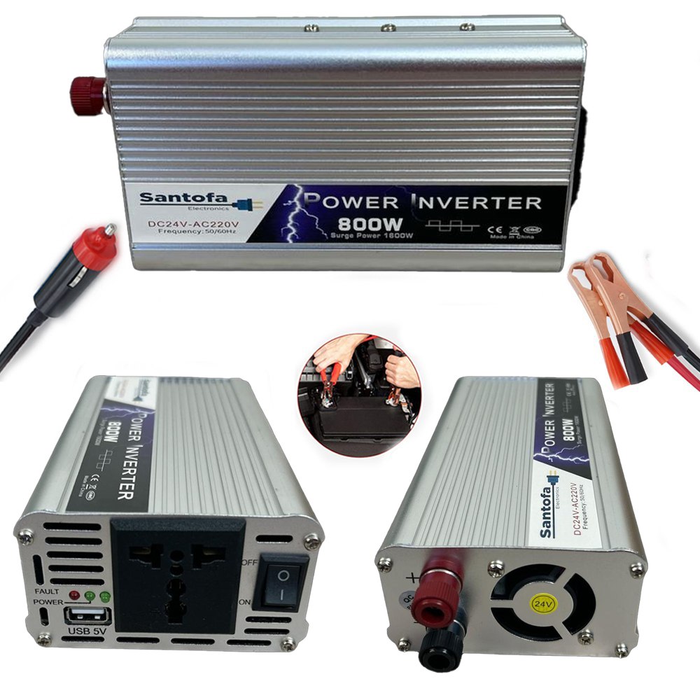 Inversor de Corriente Para Auto de 24v a 220v Usb 800w SANTOFA S1948