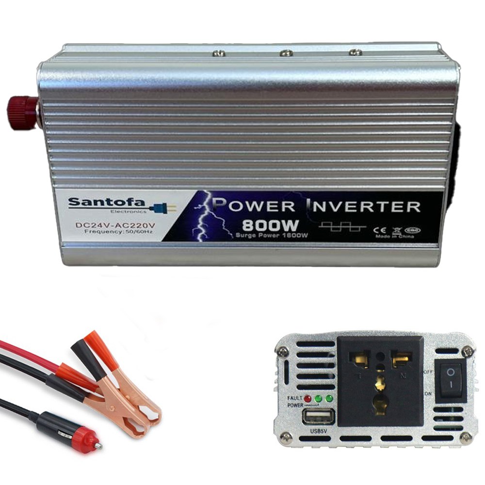 Inversor de Corriente Para Auto de 24v a 220v Usb 800w SANTOFA S1948