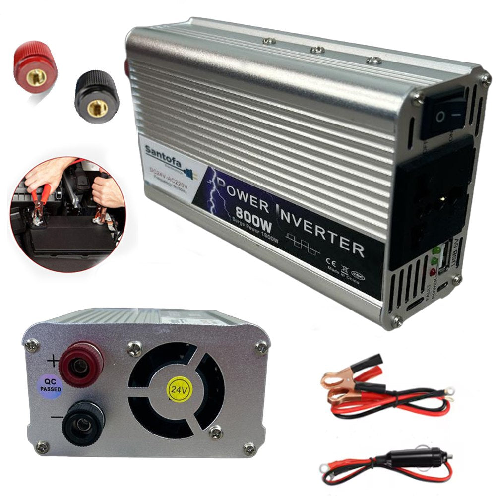 Inversor de Corriente Para Auto de 24v a 220v Usb 800w SANTOFA S1948