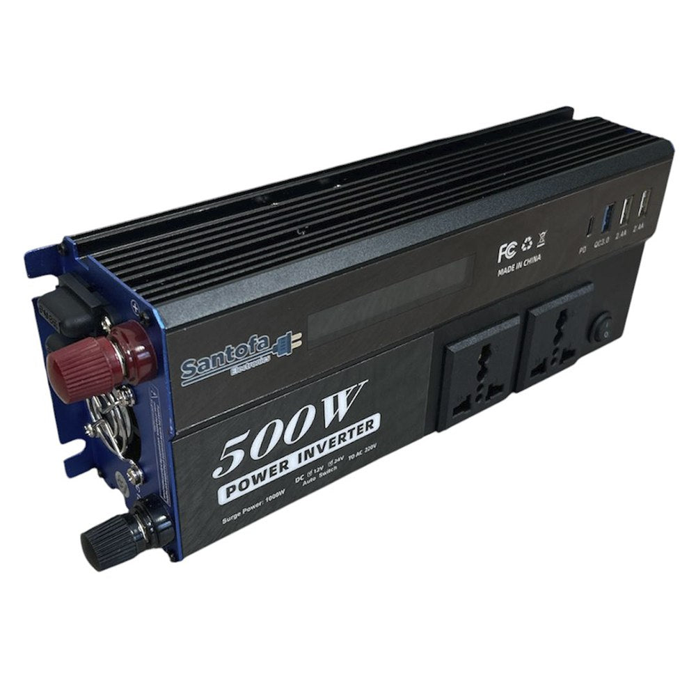 Inversor de Corriente 12V/24V a 220V 500W para Auto Casa y Camping S1949
