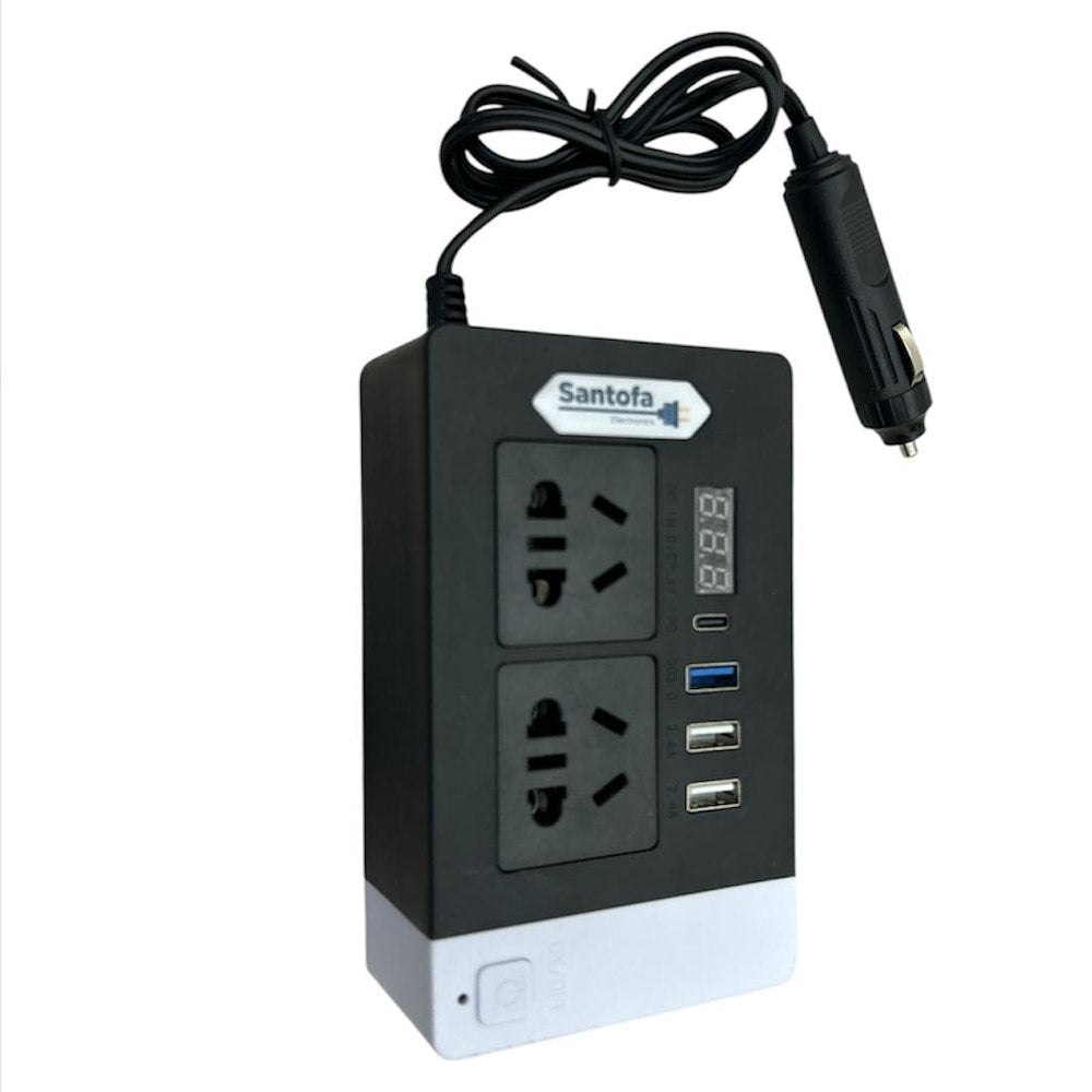 Inversor de corriente 12V a 220V 300W auto 2 USB PD3.0 QC3.0 SANTOFA S1951