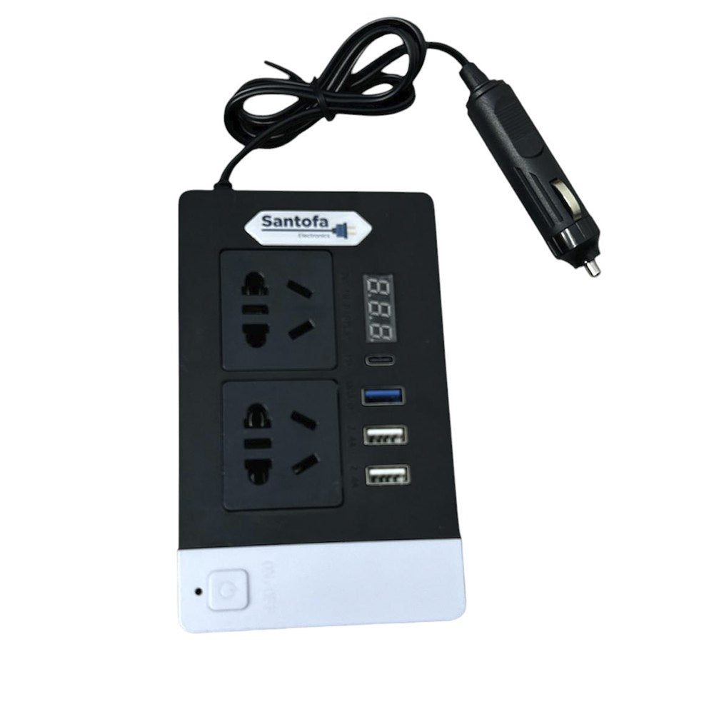 Inversor de corriente 12V a 220V 300W auto 2 USB PD3.0 QC3.0 SANTOFA S1951