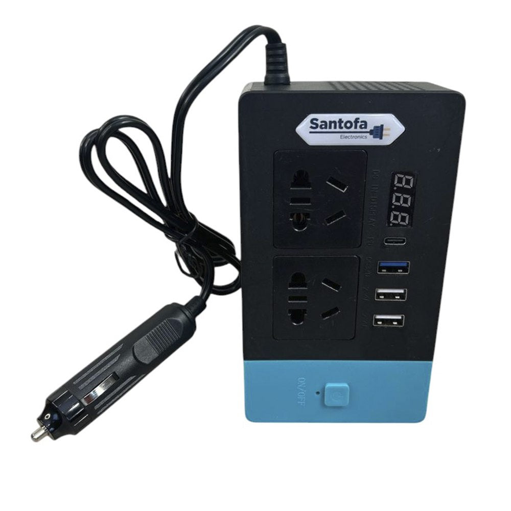 Inversor de corriente 12V a 220V 300W auto 2 USB PD3.0 QC3.0 SANTOFA S1952